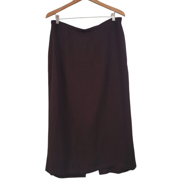 Eileen Fisher 2 Piece Tweed Linen Blend Top and Pencil Skirt Large Mocha USA - Picture 4 of 8